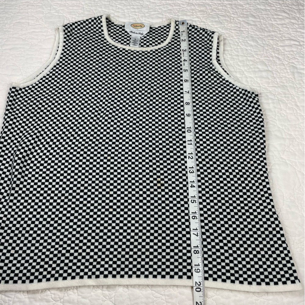 🔥Talbots Made in Italy Black White Checker Cardigan Sweater Set Women Size S - Picture 11 of 15